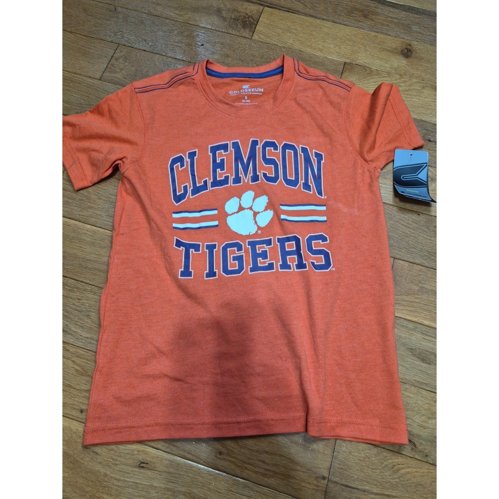 Colosseum Youth Clemson Tigers Orange Graphic T-Shirt Kids Size Small 8-10 NWT